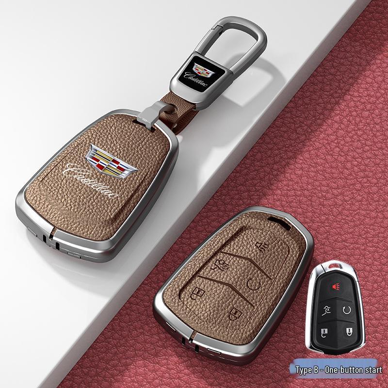 Lädernyckelskydd för Cadillac XT5/CT6/XT4/XTS och ATSL – Unisexdesign med spänne