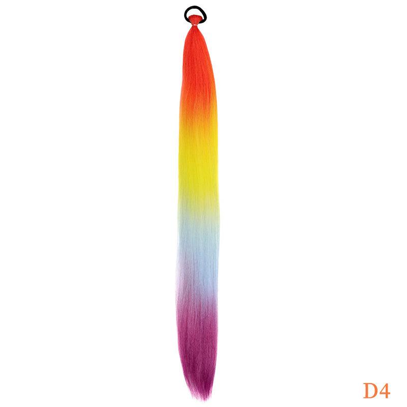 Colorful Elastic Hair Ties Braid Ponytail Hair Extensions for Women