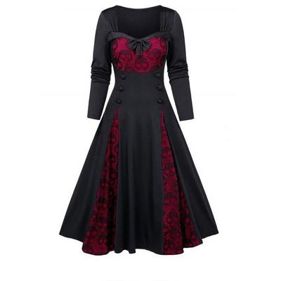 Women Fashion Spring And Autumn Long Sleeve Sexy Solid Color Lace Dresses Party Evening Patchwork Dresses For Women
