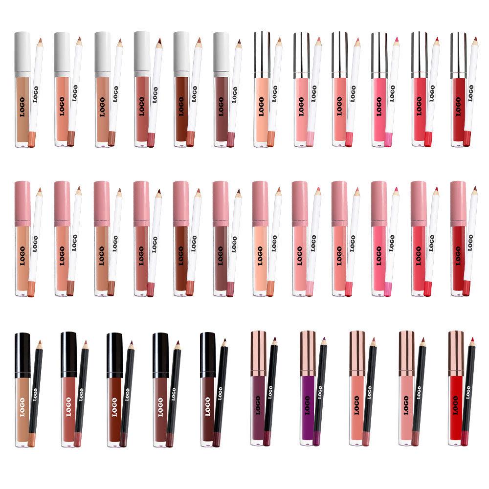 Waterproof Matte Lip Liner & Gloss Set: Long-Lasting, Non-Fading, Non-Stick