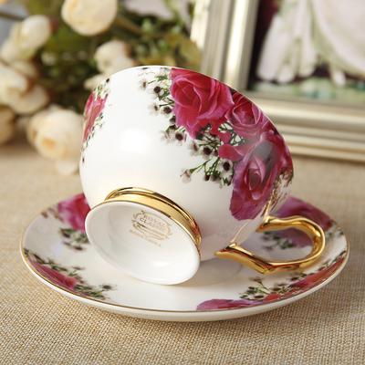 Pastoral Rose Bone China ceașcă de ceai farfurie set de linguri 200 ml Europa avansată din porțelan ceașcă de ceai britanică din ceramică Dropshipping