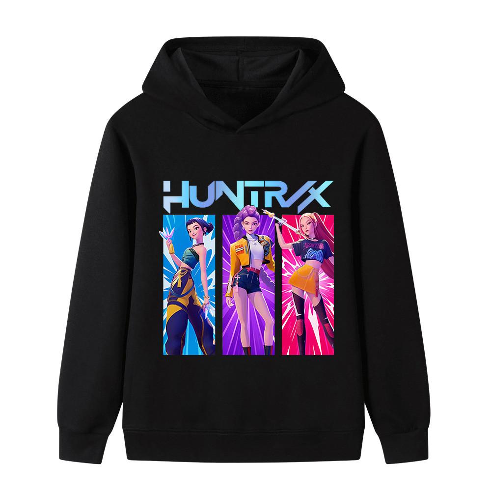 B1221 Kids Boys Girls Kpop Rumi Zoey Mira Print Long Sleeves Hoodie