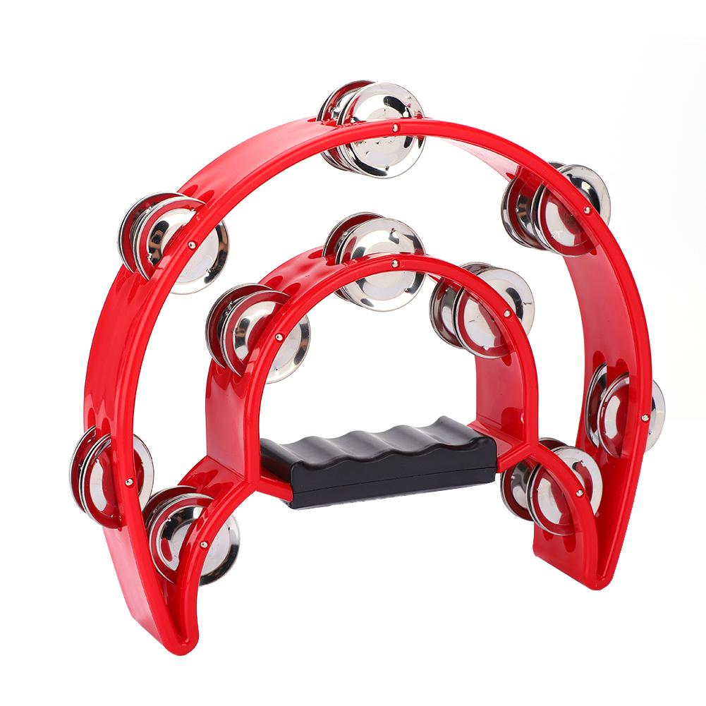 Double Row Jingles Handbell Tambourine Percussion Musical Instrument