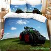 Boys Tractor Printed Bedding Set Men Construction Cars Pattern Comforter Cover For Kids Heavy Machinery Vehicles Duvet Cover