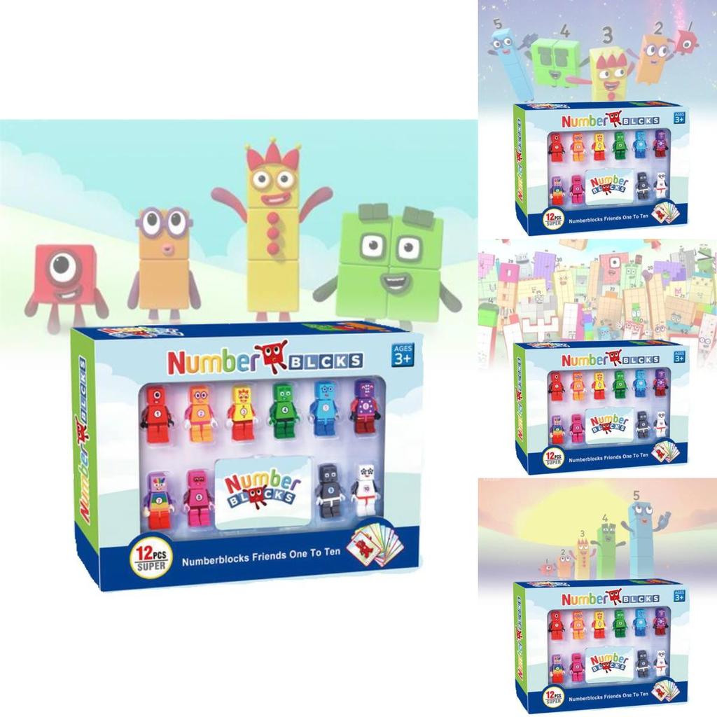 Unique My World Number Blocks With Character Cards Fun Educational Building Set