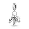 Inlaid Zircon Charm Bead Charms copper Color Love Heart Snake Dangle Compatible With Authentic Pandora Bracelets Charm Bead Charms Pendant Jewellery