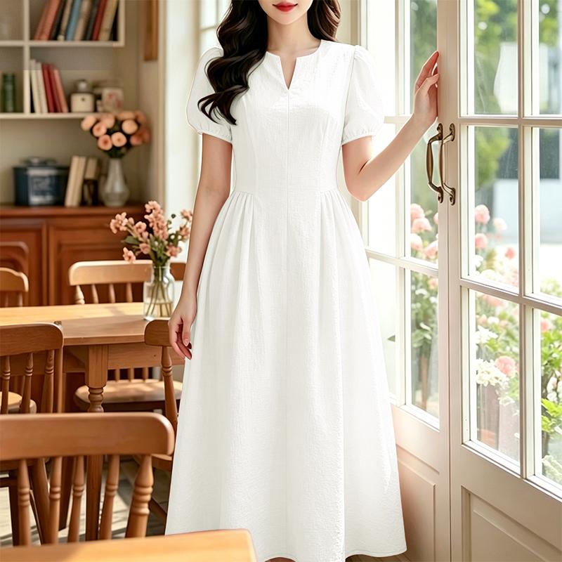 ZANZEA Women Casual V-Neck Elegant Summer Short Sleeve Long Dress M