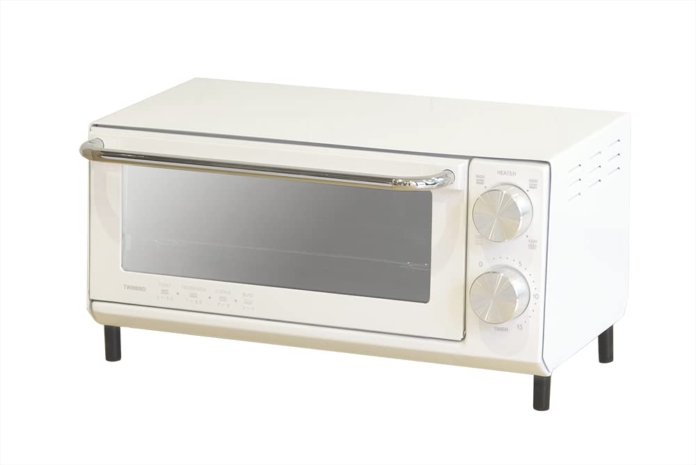 

Twin Bird Toaster Oven Toaster Oven Half Mirror Glass with Tray Equipped with Thermostat Year Manufacturer White Tsubame-Sanjo 2-Piece [1 Warranty]