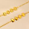 Gold Shop Style Sand Gold Bling Peace & Joy Crushed Ice Cube Bracelet for Women - Light Luxury High-End Beaded Jewelry