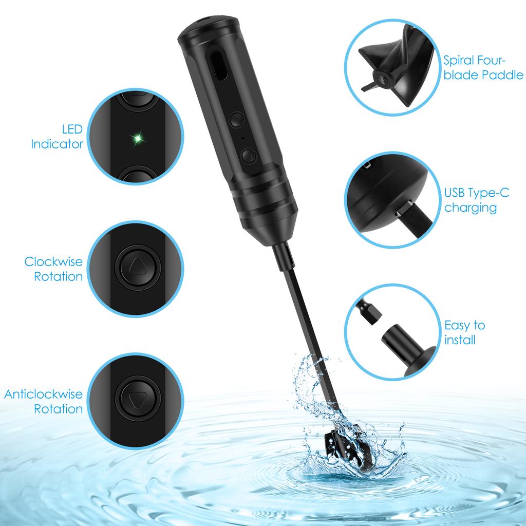 Epoxy Mixer Resin Mixer Paddles Rechargeable Drill Paint Epoxy Resin Mixer for Paint Concrete Plaster Reusable DIY Crafts