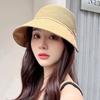 UV Protection Sun Hat Women's Big Eaves Foldable Sunshade Ponytail Travel Straw Hat Outdoor Fashion Sunscreen Hat