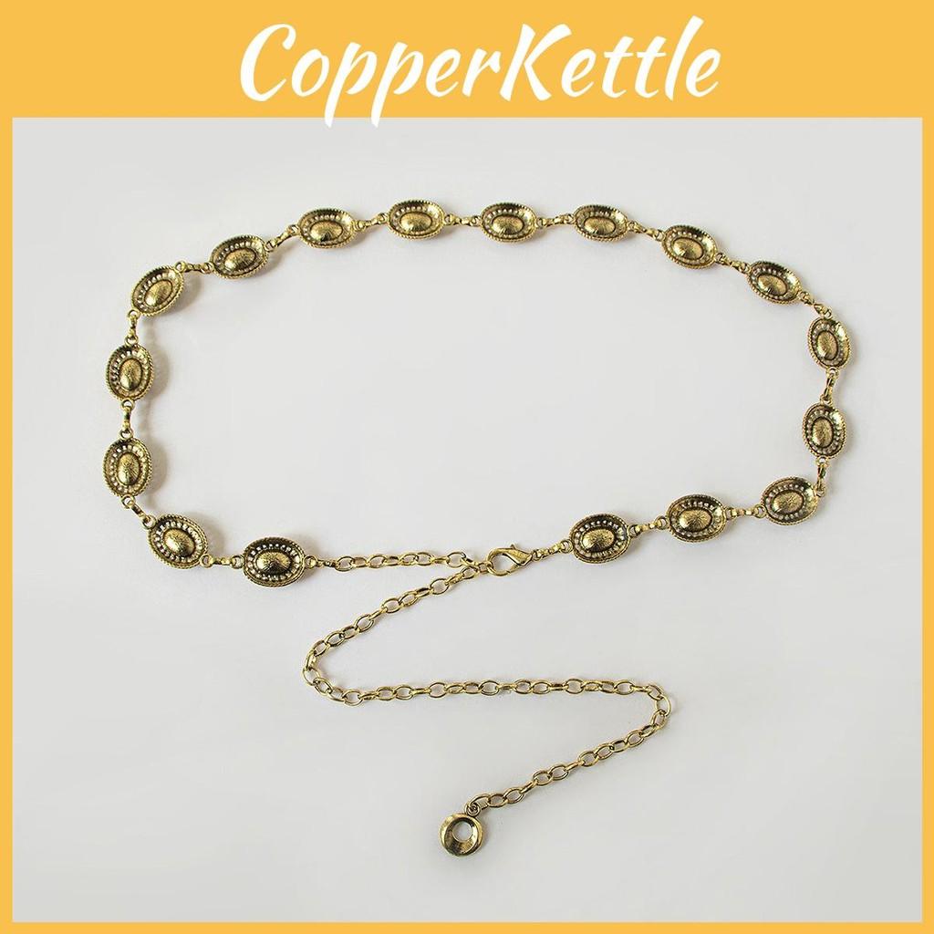 Hollow Vintage Metal Woman Waist Chain With Crystal Buckle For Summer Accessory Fashion