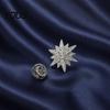 Shirt Collar Button 1/2Pcs Double-Layered Eight-Pointed Star Lapel Pin with Rhinestones, Thickened Alloy Star-shaped Brooch Safety Buckle