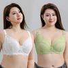 Ultra-thin Sexy Quick-drying Plus-size Bra with Exquisite Transparent Lace Trim and Widened Side Wings for Breast Control