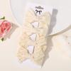 LOVEKIKI 4Pcs/set Solid Color Ribbon Hair Bows Clip for Girls Cream Lace Hairgripes Gift Headwear Boutique Kids Headdress