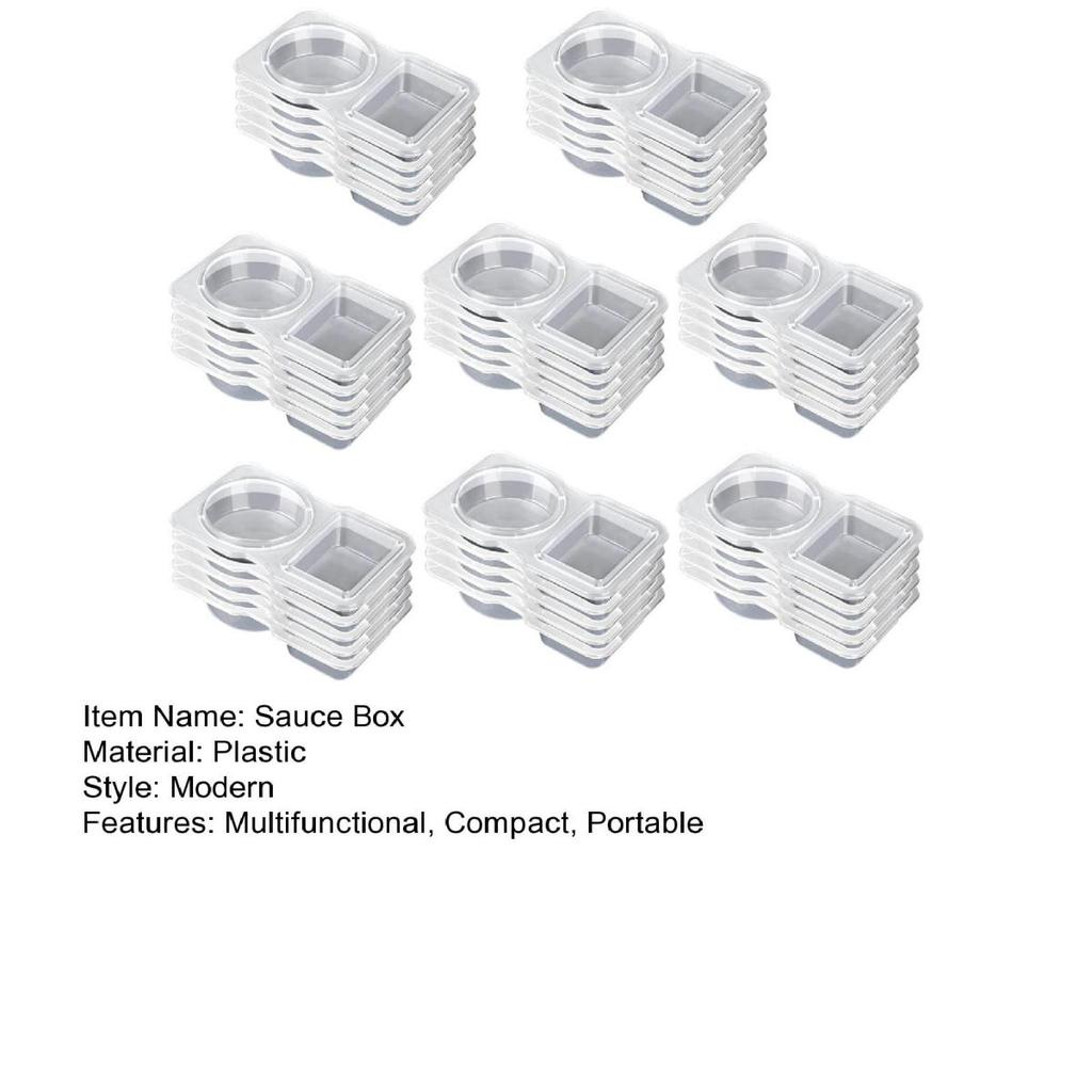 Yousheng Doppelkammerbehälter Saucenbox Wiederverwendbare Gewürzbox Saucenbehälter mit Deckel zum Dippen Salatdressing Probieren