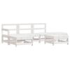 VidaXL Salon de Jardin 6 pcs, Canapés avec Repose-pied, Ensemble de Meubles avec Table Basse Patio Terrasse, Rustique, Blanc 3186320
