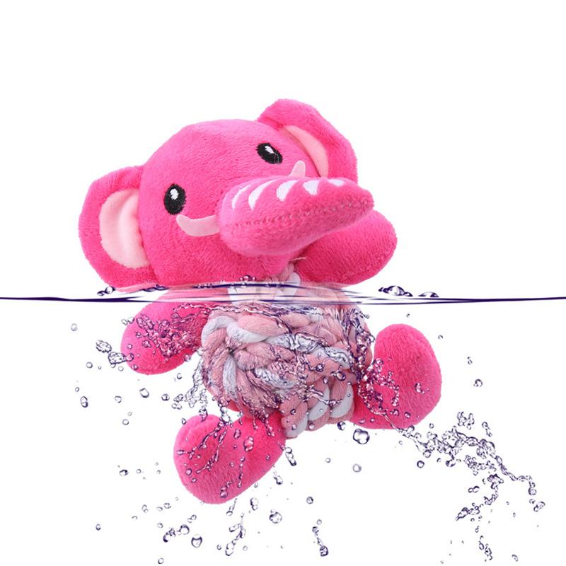 Cute Animal Plush Puppy Chew Toys with Rope and Squeaker Teething Dental Training Toys for Small Dogs Daily Play