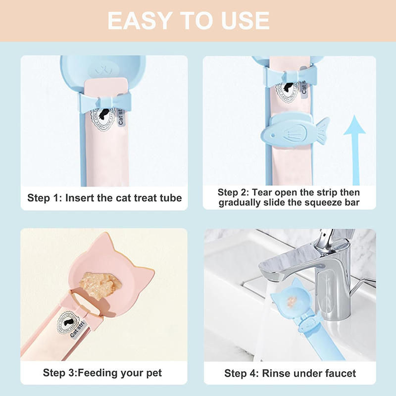 Cat Lick Spoon for Wet Food and Creamy Treats Portable No Mess Pet Feeding Tool for Cats Kittens Easy Clean Durable