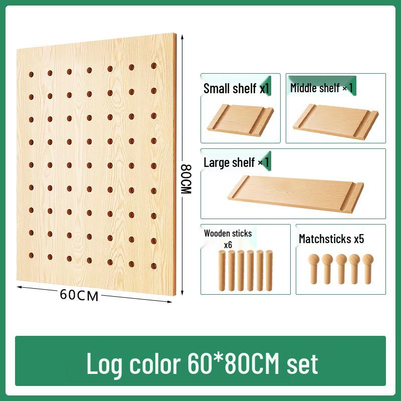 Wooden Pegboard Organizer Set