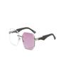 UV Protection Wood Grain Sunglasses Outdoor Street Photography Ultra-Light Cycling Eyewear Scratch-Resistant Rimless Sun Glasses
