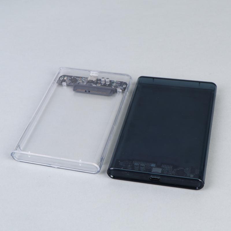 Usb Type C 2.5 Inch External Storage Case Sata To Usb 5Gbps Hdd Ssd Case Transparent Hard Drive Enclosure Support For Pc Laptops
