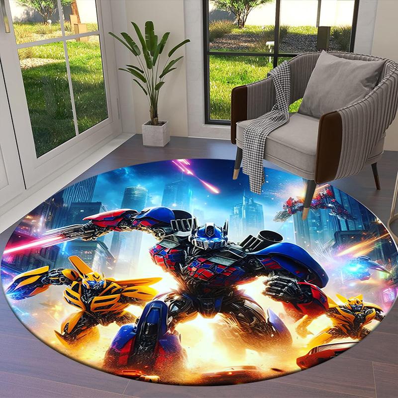 1pc TransformersRevenge of the Fallen Round carpet, Made of Polyester,Perfect for Decorating Office Chairs, Living Rooms,Vibrant Decorative Rug