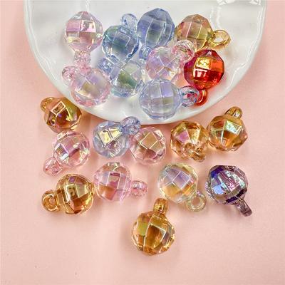 25 pezzi 12*17,5 mm perline acrilico trasparente pendente rotondo accessorio perline colorato accessori gioielli fai da te
