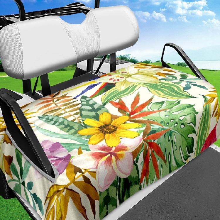 Quick Install Leaf Pattern Golf Cart Seat Cover Universal Golf Cart Seat Towel Blanket Golf Club Car Accessories