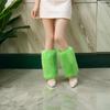 Winter Fuzzy Leg Warmers for Women Soft Stylish Plush Boot Toppers Covers In Bright Solid Color Furry Leg Sleeve Socks