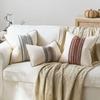 Farmhouse Cushion Cases with Stripe Pattern Soft Woven Pillowcase Striped Throw Covers for Home Bedroom Living Room Sofa Decor
