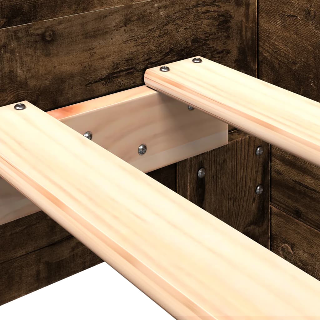 Bed Frame without Mattress Smoked Oak 90 x 190 cm Wood Based Material
