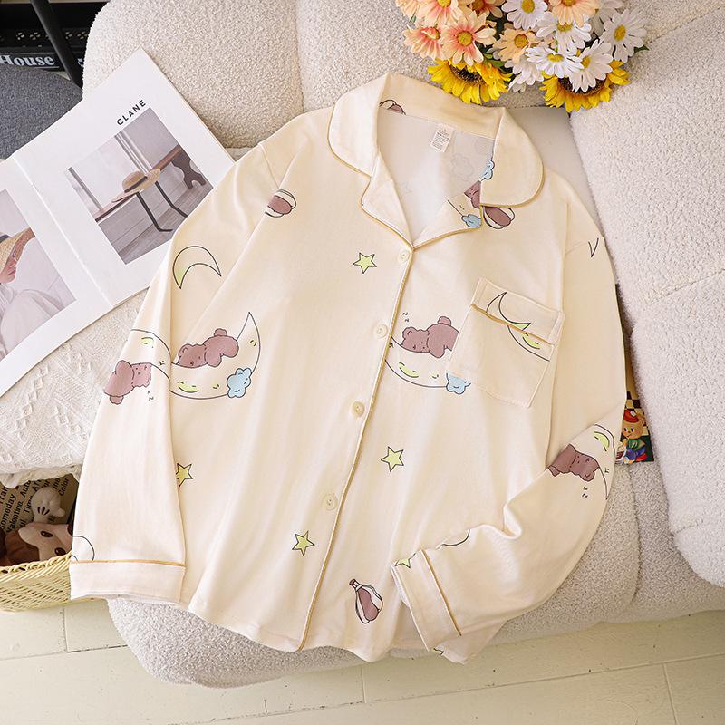 2025 Teddy Bear Velvet Pajama Set for Women - Long Sleeve Homewear, Spring/Autumn Style