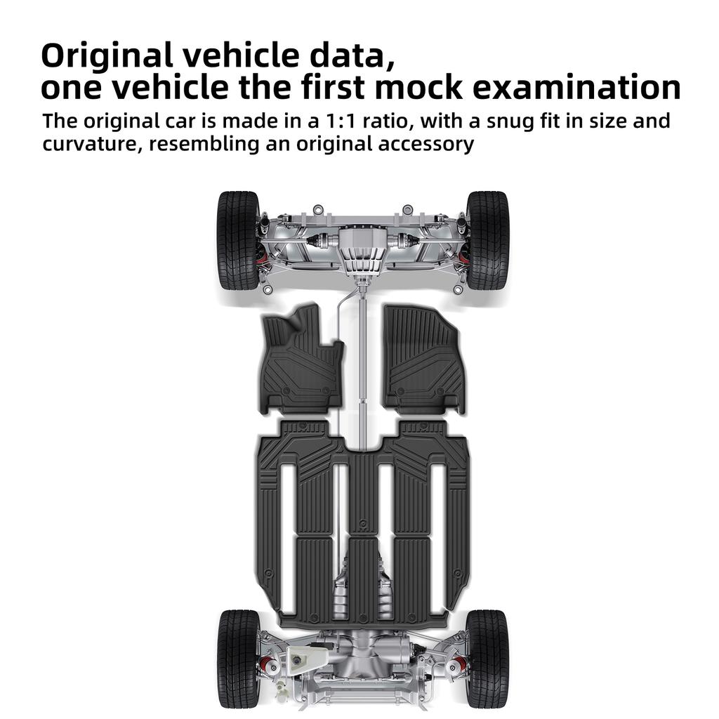 Smabee for Xpeng X9 2026 7Seat Car All Weather Floor Mats Cargo Liner Trunk Pad TPE Interior Accessories Black