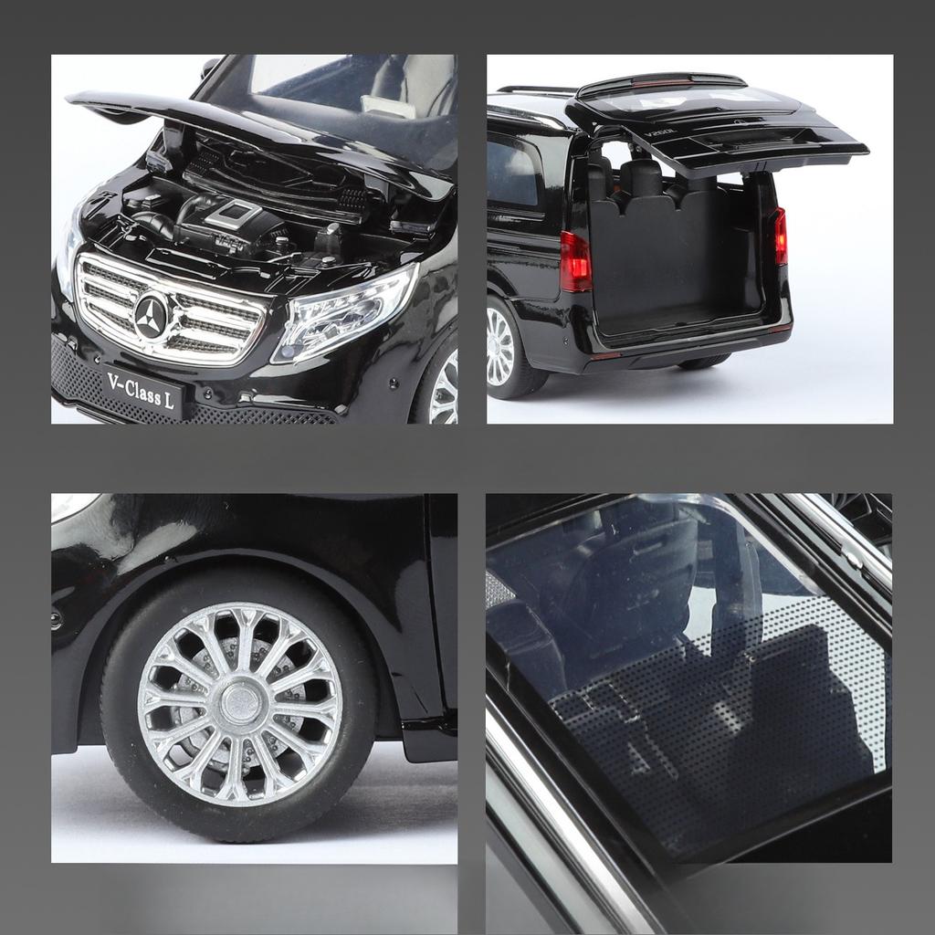 1/24 Benz V260L MPV Alloy Metal Diecast Model Car Home Trendy Ornaments and Computer Desktop Decoration High Simulation Vehicles