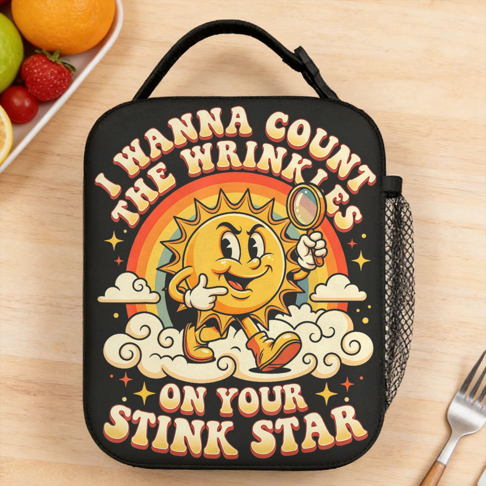 Lunch Bag I Wanna Count The Wrinkles On Your Stink Star School Lunch Box For Child Aesthetic Portable Graphic Thermal Lunch Bags One Size