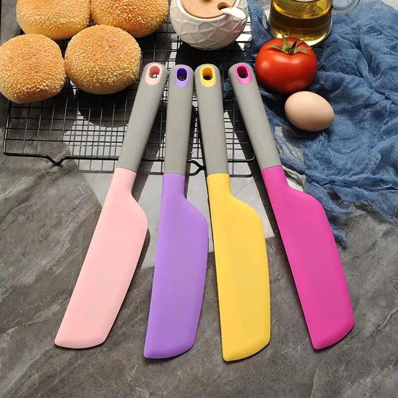 Large Silicone Baking Scraper Cream Scraper Jam Mixing Knife Cake Scraper Bread Knife Baking Tool