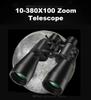 Powerful 10-380x100 Binoculars Long Range Telescope Zoom HD BAK4 High Magnification Professional Monocular for Hunting Tourism