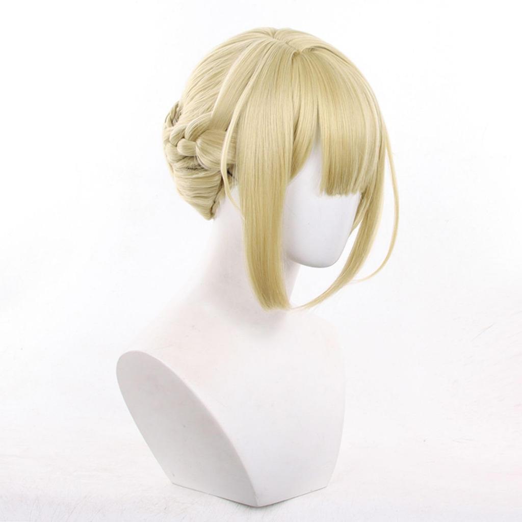 Light Gold Short Wig, Heat-Resistant, with Wig Net, Perfect for Cosplay, Halloween, Christmas, Cultural Festivals, and School Festivals.