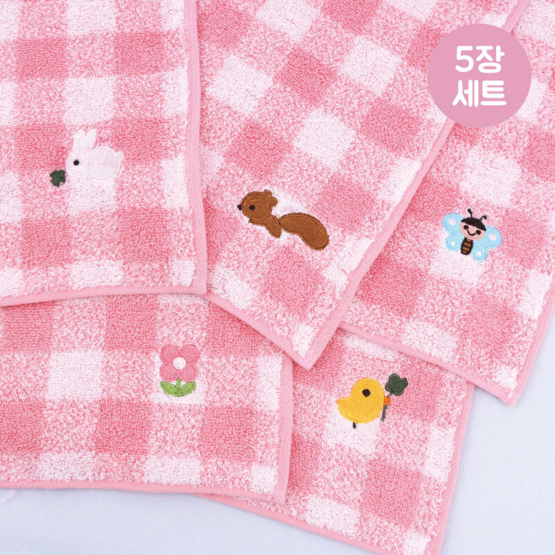 [Ready-made] Check Pink Forest Story Set with Pre-dyed Towel Songwol