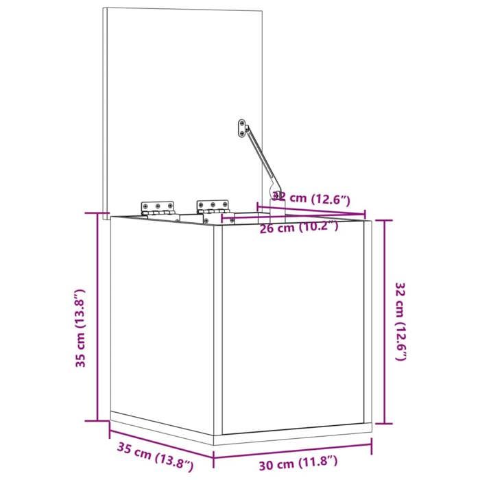 VidaXL Storage Box Concrete Grey 30x35x35 Cm Engineered Wood, Blanket Box, Storage Chest, Box of 840670