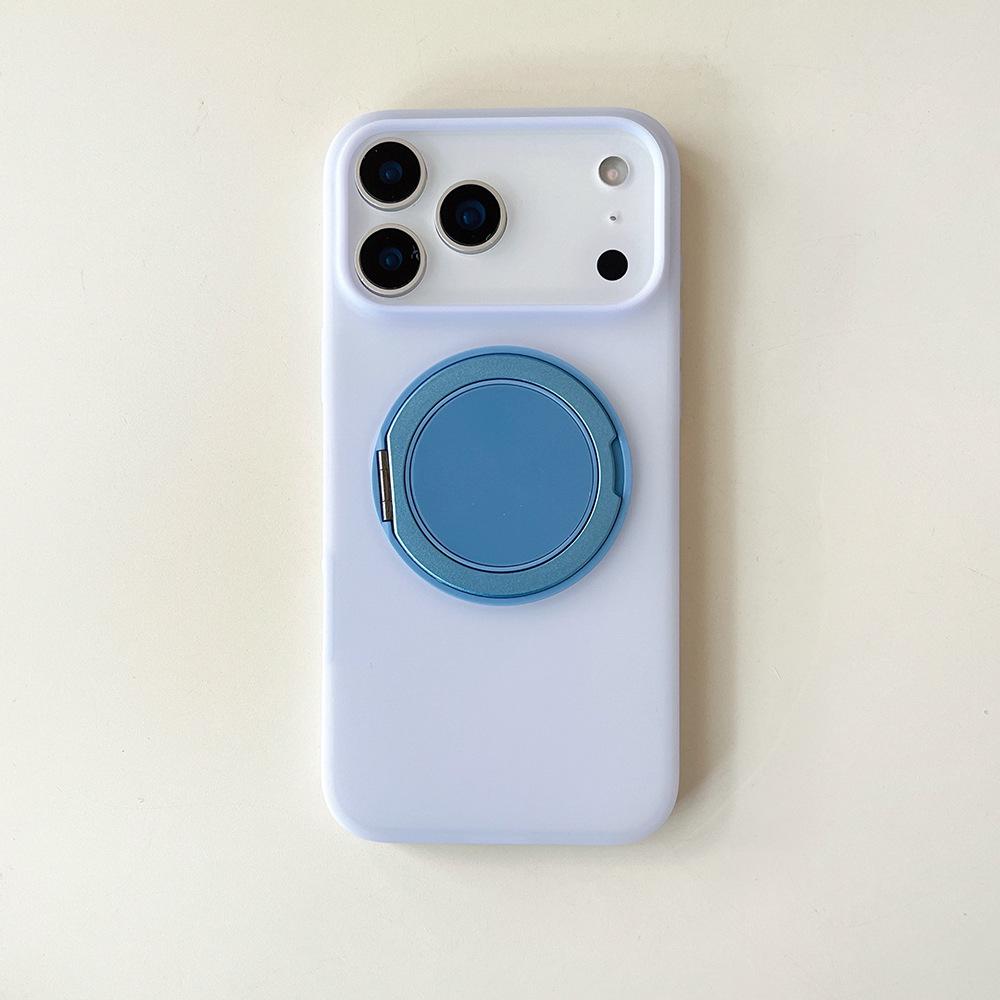 IP17 Promax Liquid Silicone Magnetic Phone Case with 360° Rotating Stand iPhone 17