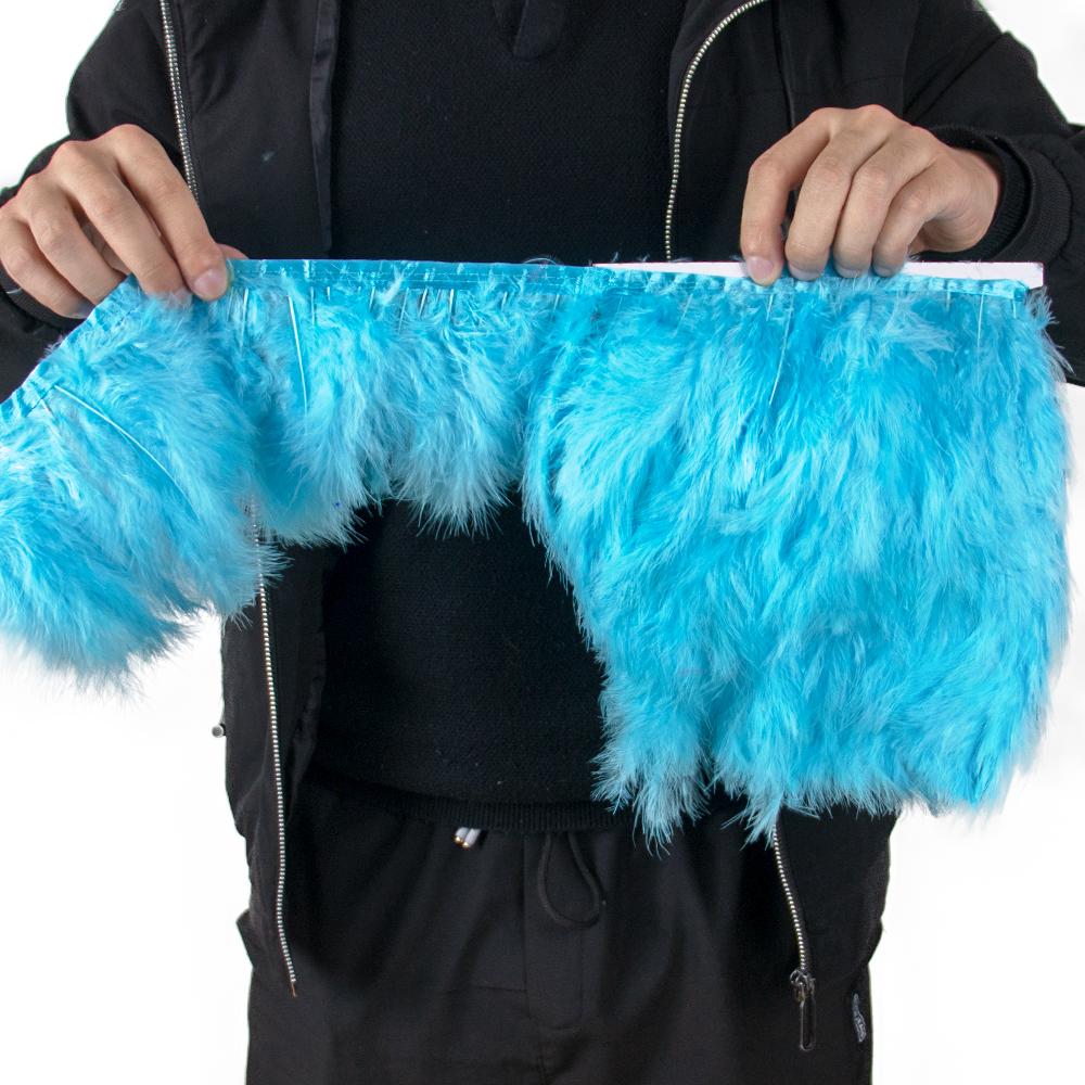 1M Fluffy Turkey Marabou Feathers Ribbon Trim 10-15cm for Wedding Party Clothing Dress Decoration Accessories Sewing Plumes