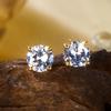 Simple Shiny Round Cubic Zirconia Crystal Stud Earrings For Women Exquisite CZ Copper Small Earring Party Versatile Zircon Gift