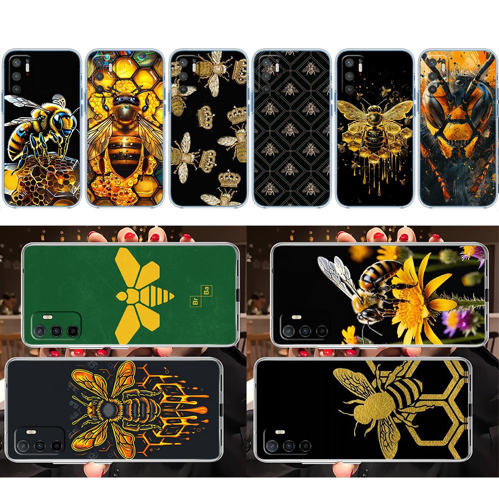 CJ11 Art Bees Cartoon Soft Shell Transparent Phone Case for Motorola Moto G7 G8 G9 G84 G85 G73 G24 G15 Z2 Play Power Plus