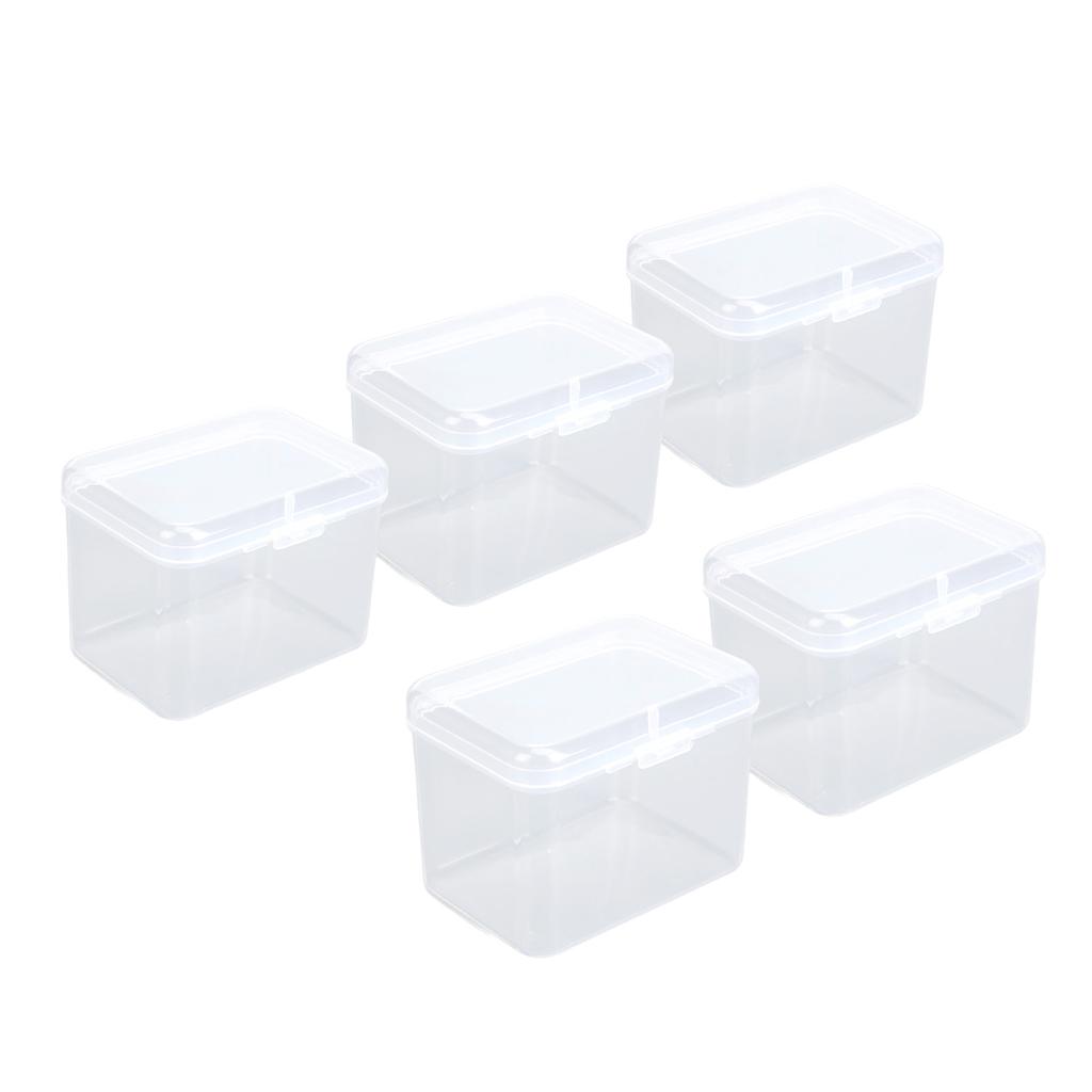 5PCS Sponge Transparent Storage Box Multipurpose Portable Clear Small Plastic Container