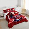 Duvet Cover Set Erling Haaland Norway 9 Red Jersey Meditation Fist Pose Double Exposure Poster Football Art Print for Men Fan Gift