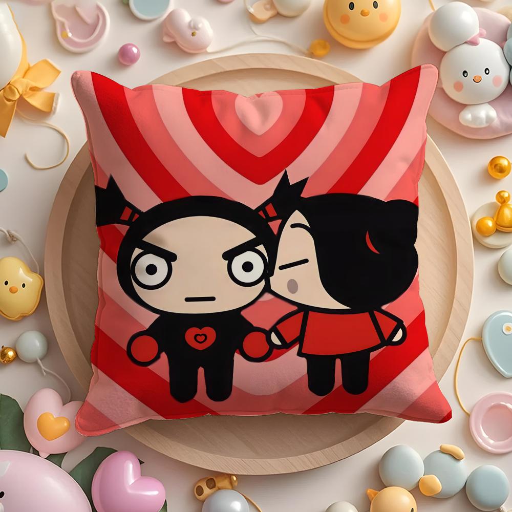 European P-Puccas Pillow Case Soft Plush Fabric Double-Sided Printed Cushion Cover Warm Winter Sofa Pillow Case