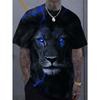 Mode Löwe 3D Gedrucktes Herren T-Shirt Lässiges schnelltrocknendes T-Shirt Tier Muster Oberteil Kurzarm Übergröße Herrenkleidung Streetwear