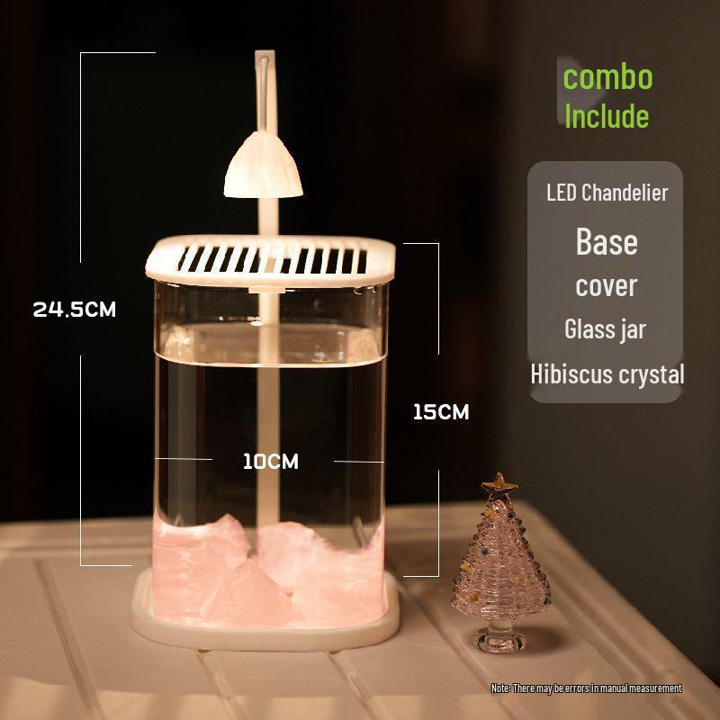 Creative Mini Betta Fish Glass Tank with Light for Desktop Decor, High-End Viewing, and Easy Maintenance.